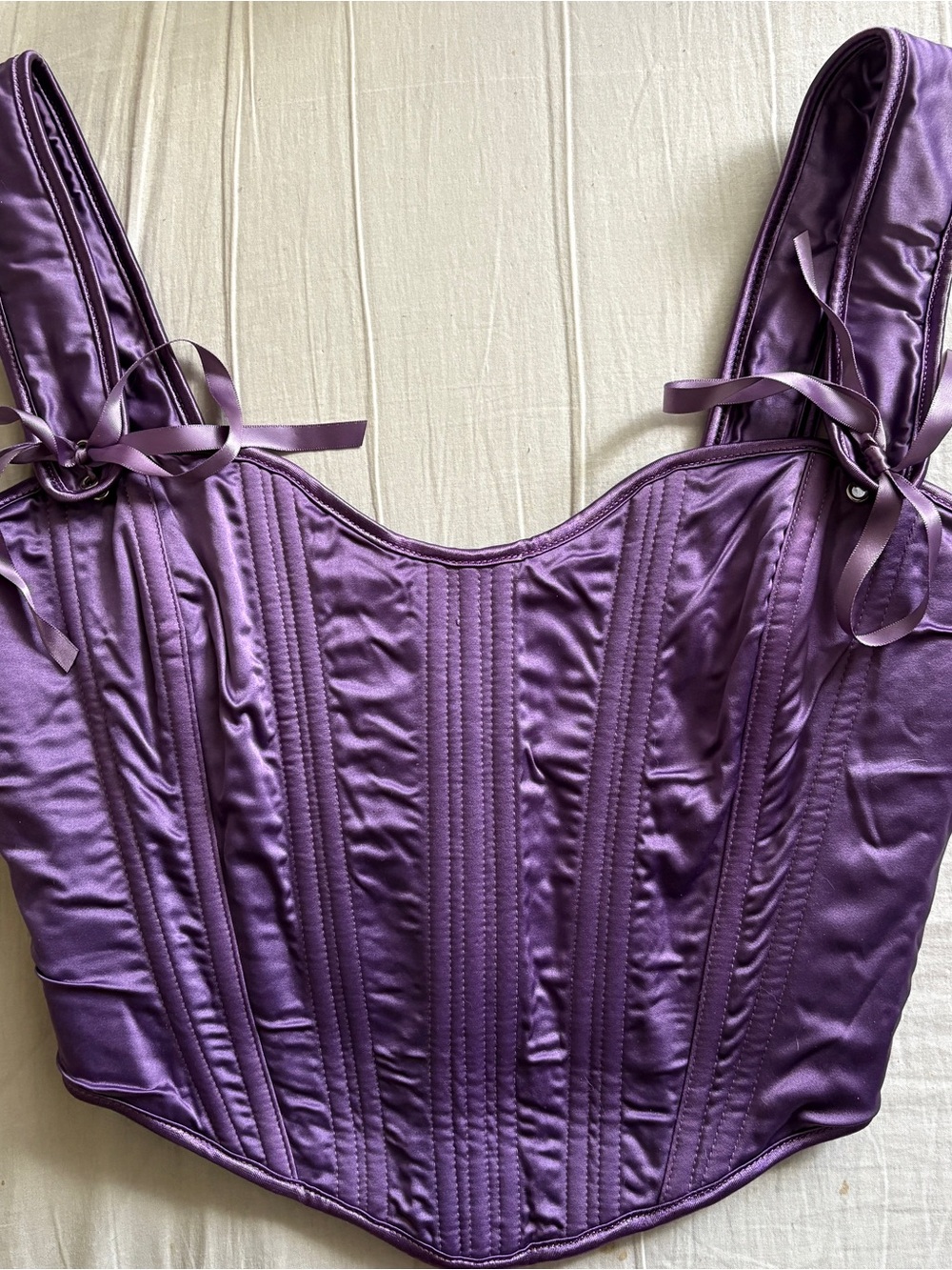 Purple Satin Corset Top